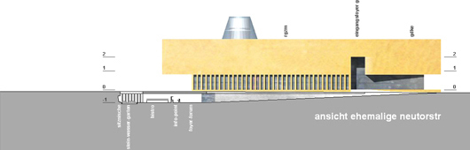 archaeological center competition, mainz, elevation neutor