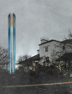 arthall schweinfurt competition, illuminated tower outside