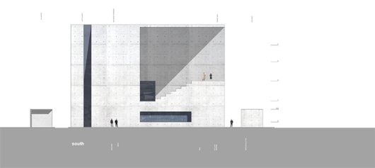 liberation war museum competition, elevation south