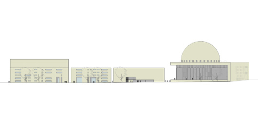 coptic center st. mark's competition, south elevation